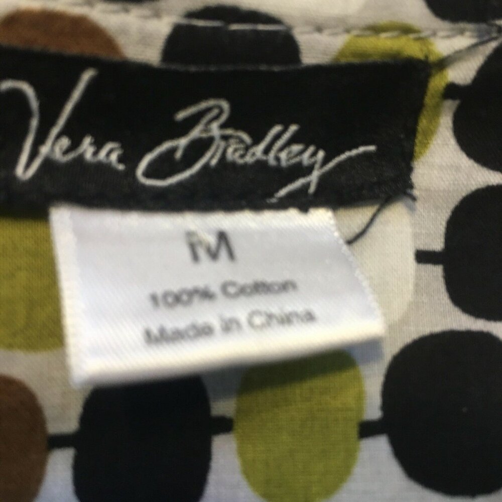 Vera Bradley Button Up Blouse Geometric Top  Long Sleeve Shirt M u - Picture 6 of 6